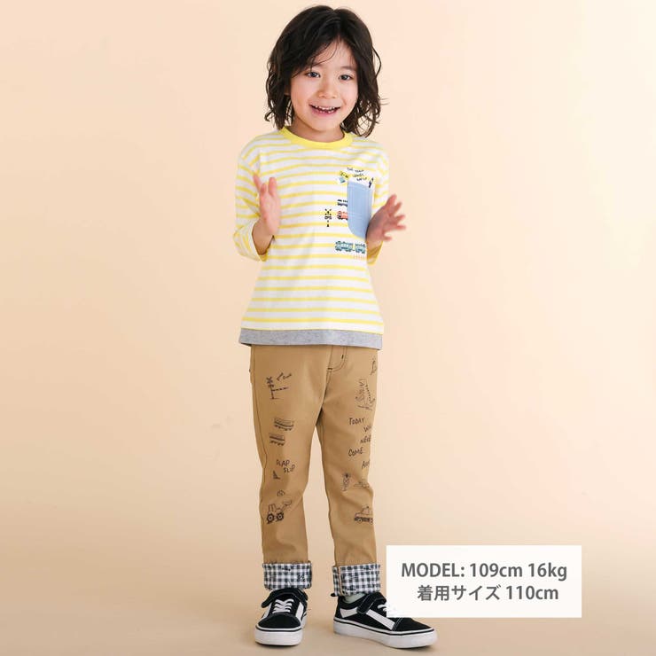 レイヤード風デニムポケット天竺長袖Ｔシャツ(80~130cm) | SLAP SLIP | 詳細画像2 