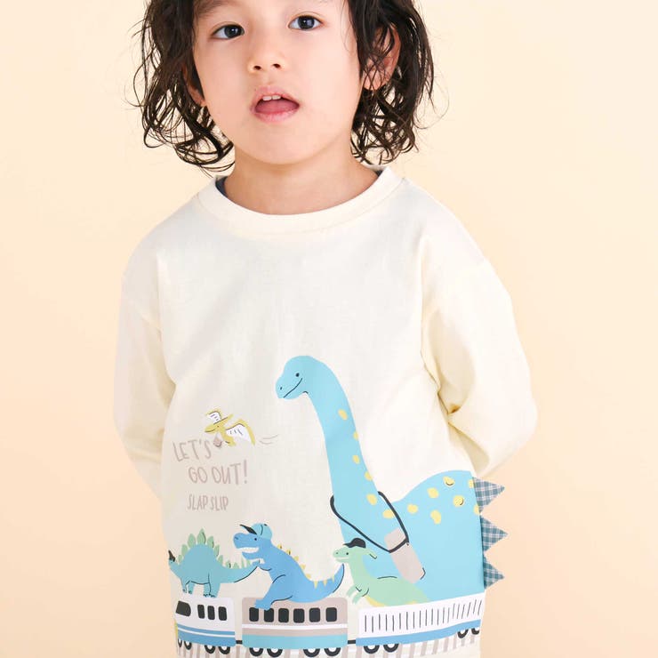 恐竜プリントヒレ付き天竺長袖Ｔシャツ(80~130cm) | SLAP SLIP | 詳細画像3 