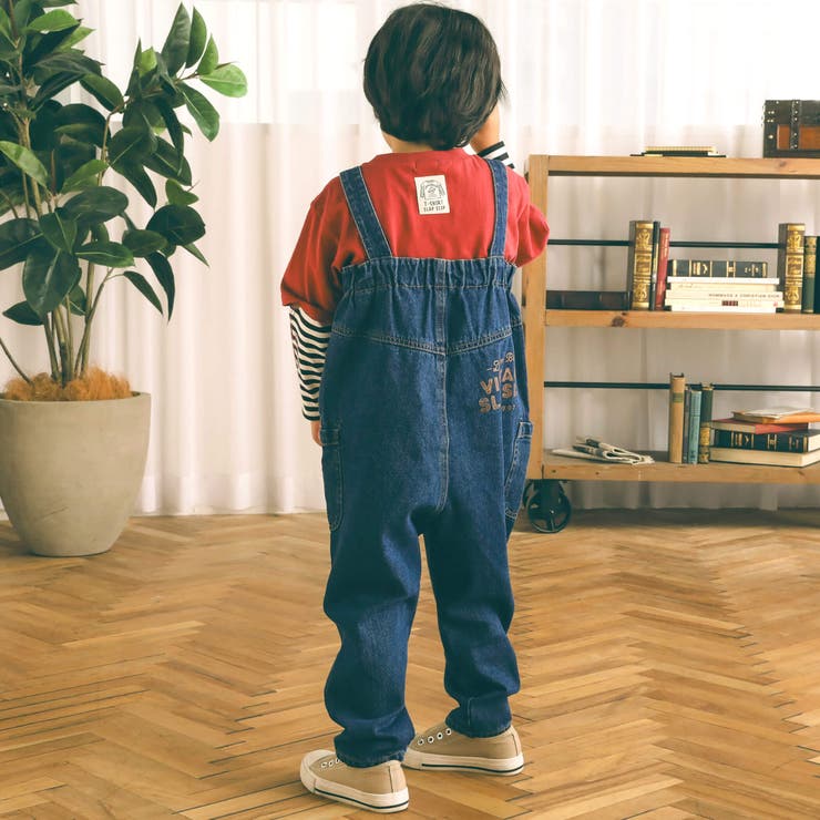 バックプリントハイウエスト風デニムサロペット(80~120cm) | SLAP SLIP | 詳細画像4 