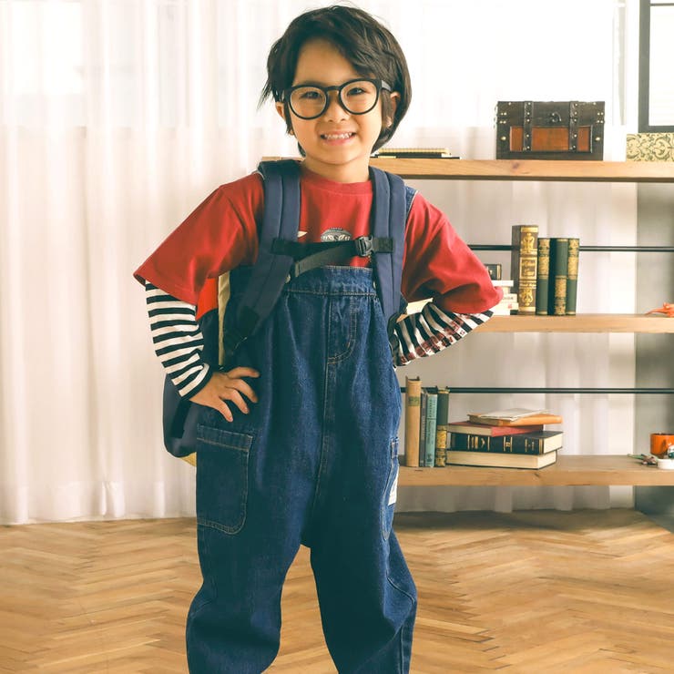 バックプリントハイウエスト風デニムサロペット(80~120cm) | SLAP SLIP | 詳細画像5 