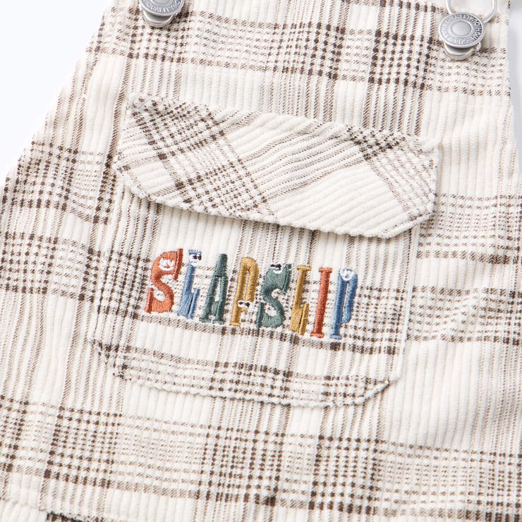 フラップ胸ポケット付きチェックサロペット(80~120cm) | SLAP SLIP | 詳細画像9 