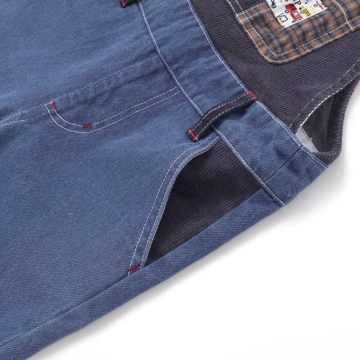 デニムツイルコーデュロイチェック切り替えサロペット(80~120cm) | SLAP SLIP | 詳細画像13 