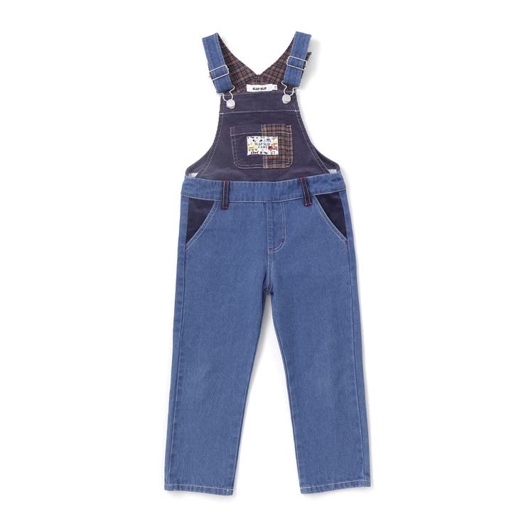 デニムツイルコーデュロイチェック切り替えサロペット(80~120cm) | SLAP SLIP | 詳細画像6 