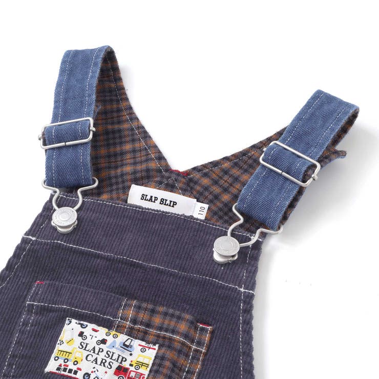デニムツイルコーデュロイチェック切り替えサロペット(80~120cm) | SLAP SLIP | 詳細画像8 