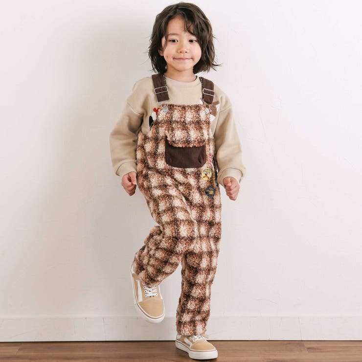 フロントポケットもこもこボアサロペット(80~110cm) | SLAP SLIP | 詳細画像1 