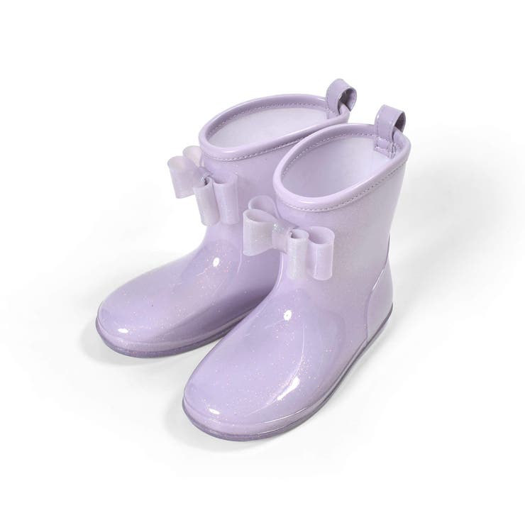 リボン付きキラキララメ入りレインブーツ (13~18cm)[品番