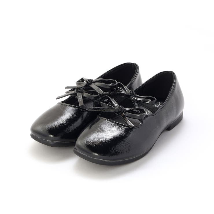ブラック | ダブルリボンバレエシューズ(14~20cm) | SLAP SLIP