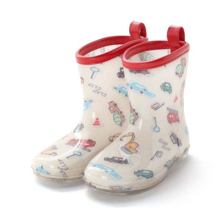 【お揃い】はたらくくるま花柄恐竜プリント総柄レインブーツ(13~18cm) | SLAP SLIP | 詳細画像5 