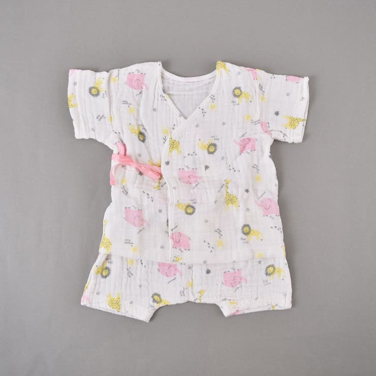 動物ピンク | ガーゼカシュクールスーツ | SLAP SLIP