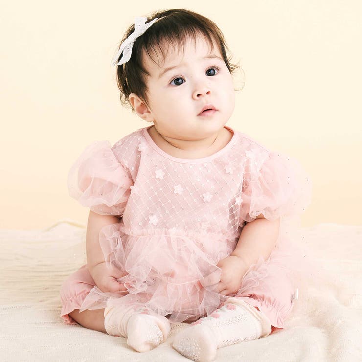 【お揃い】スカラップチュールスカートドッキングワンピース+ブルマセットアップベビ… | SLAP SLIP | 詳細画像1 