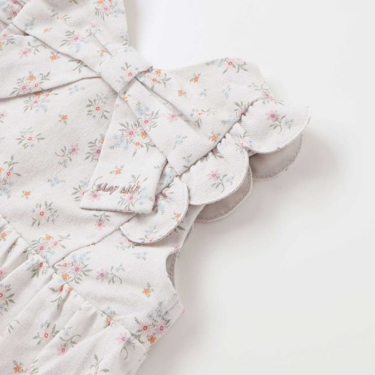 花柄無地コーデュロイ肩フリルリボンモチーフワンピース+ブルマセットアップベビー | SLAP SLIP | 詳細画像12 