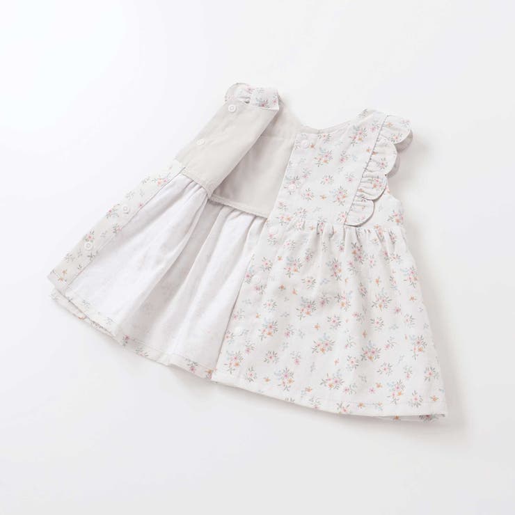 花柄無地コーデュロイ肩フリルリボンモチーフワンピース+ブルマセットアップベビー | SLAP SLIP | 詳細画像14 