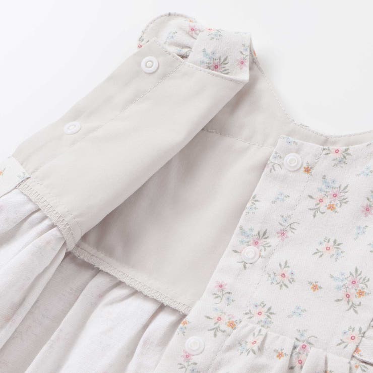 花柄無地コーデュロイ肩フリルリボンモチーフワンピース+ブルマセットアップベビー | SLAP SLIP | 詳細画像15 