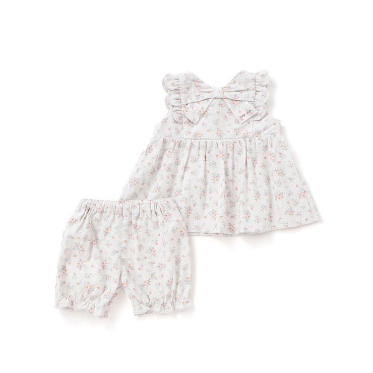 花柄無地コーデュロイ肩フリルリボンモチーフワンピース+ブルマセットアップベビー | SLAP SLIP | 詳細画像8 