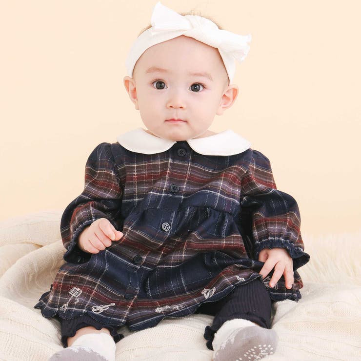 【お揃い】チェックワンピース+シンプルレギンス2点セット(70~80cm) | SLAP SLIP | 詳細画像1 