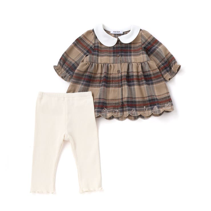 【お揃い】チェックワンピース+シンプルレギンス2点セット(70~80cm) | SLAP SLIP | 詳細画像17 