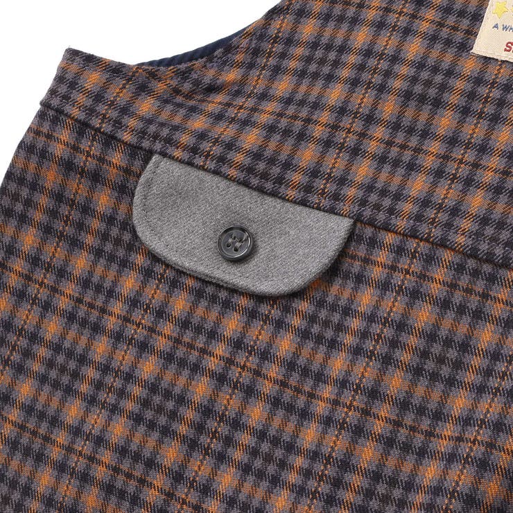 アニマルイヌ恐竜プリントボディミニ+チェックサロペット(70~80cm) | SLAP SLIP | 詳細画像14 