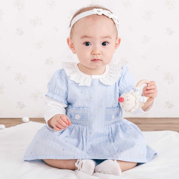 花ドットデニムラメドット柄ストライプスモッキング刺しゅうワンピース+ブルマセット… | SLAP SLIP | 詳細画像1 