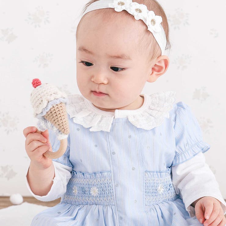 花ドットデニムラメドット柄ストライプスモッキング刺しゅうワンピース+ブルマセット… | SLAP SLIP | 詳細画像3 