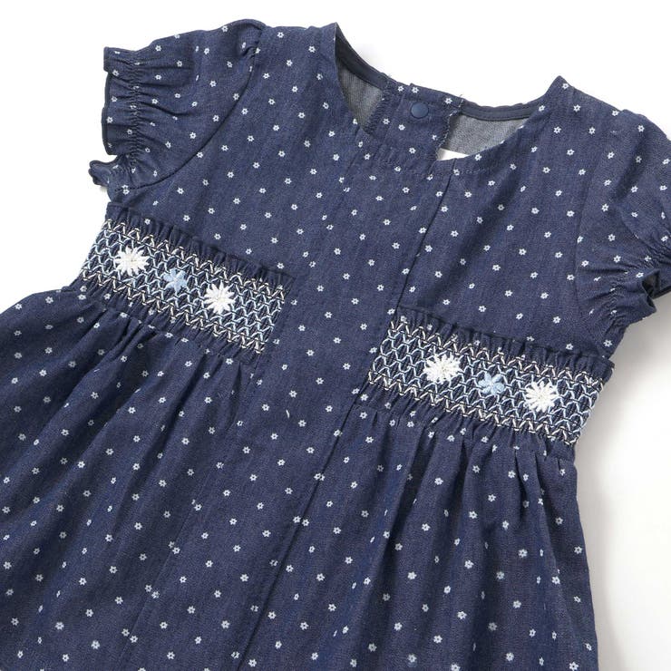 花ドットデニムラメドット柄ストライプスモッキング刺しゅうワンピース+ブルマセット… | SLAP SLIP | 詳細画像7 