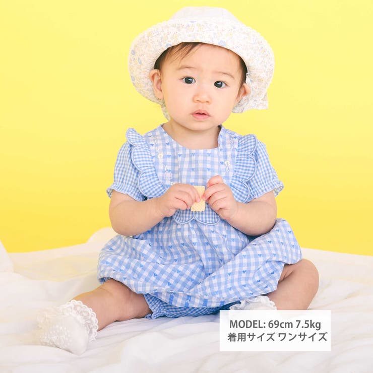 【お揃い】ハートギンガムチェックスカラップフリルワンピース+ブルマセットアップベ… | SLAP SLIP | 詳細画像2 