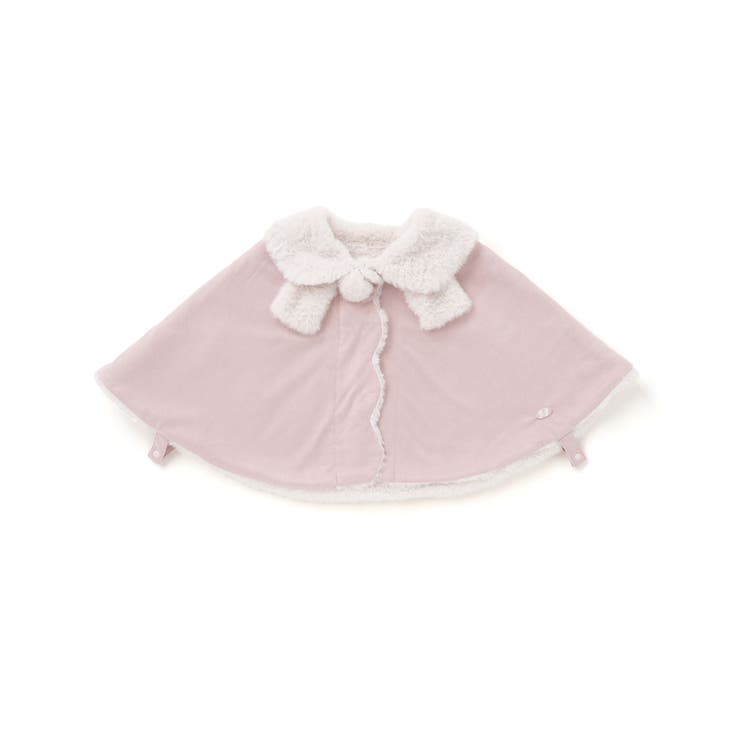 ピンク | ファーリボン襟スウェードマントベビー(50~90cm) | SLAP SLIP
