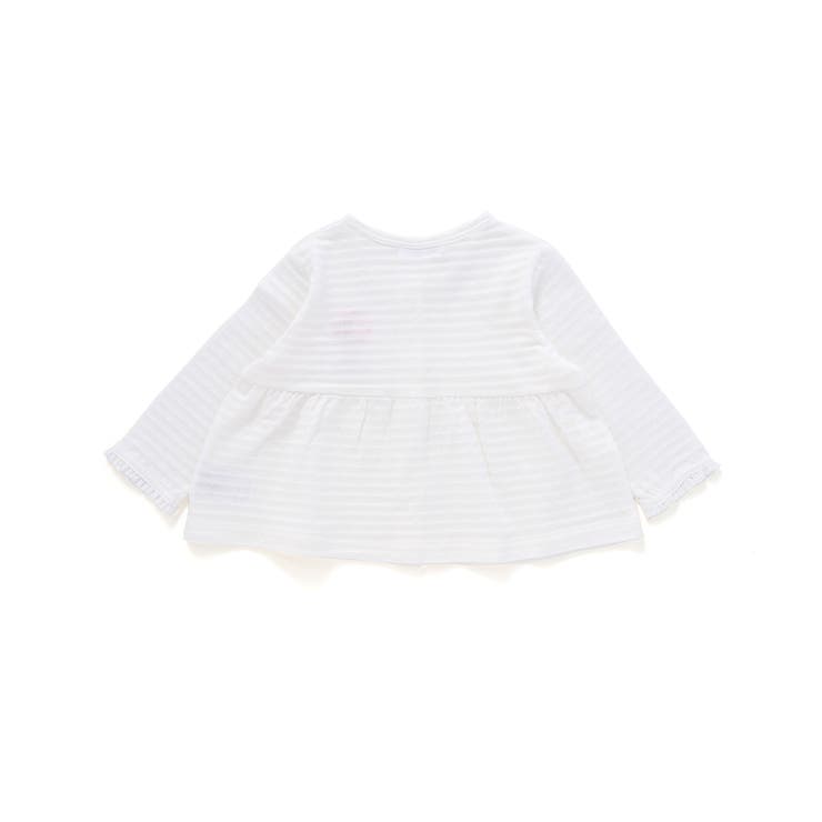 袖レース胸刺しゅう切り替え針抜きボーダーカーディガンベビー(70~80cm) | SLAP SLIP | 詳細画像3 