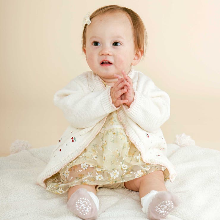 かーびー チェリーハート刺しゅうニットカーディガンベビー(70~80cm)[品番