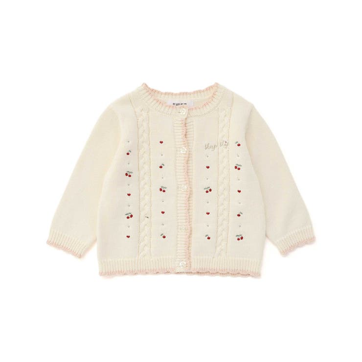 チェリーハート刺しゅうニットカーディガンベビー(70~80cm)[品番