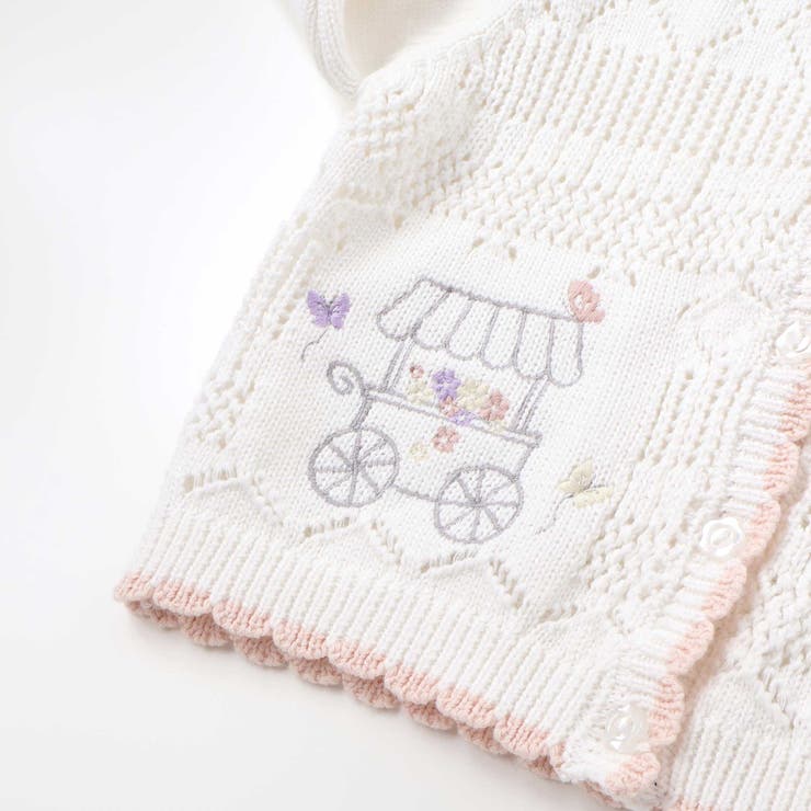 レース編みモチーフ刺しゅうニットカーディガンベビー(70~80cm) | SLAP SLIP | 詳細画像10 