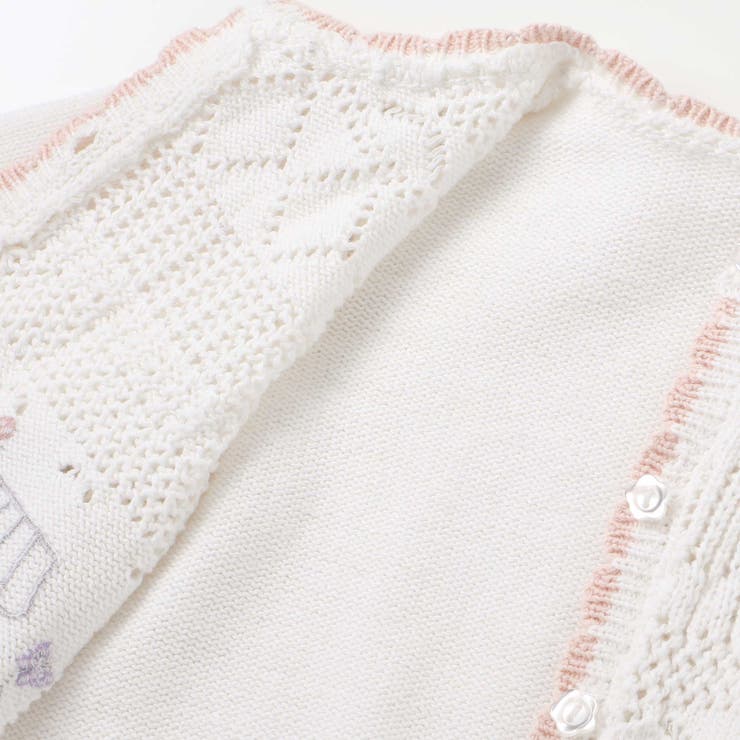 レース編みモチーフ刺しゅうニットカーディガンベビー(70~80cm) | SLAP SLIP | 詳細画像12 
