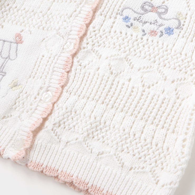 レース編みモチーフ刺しゅうニットカーディガンベビー(70~80cm) | SLAP SLIP | 詳細画像9 
