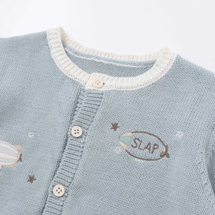 恐竜アニマルのりもの刺しゅう配色ニットカーディガンベビー(70~80cm) | SLAP SLIP | 詳細画像10 