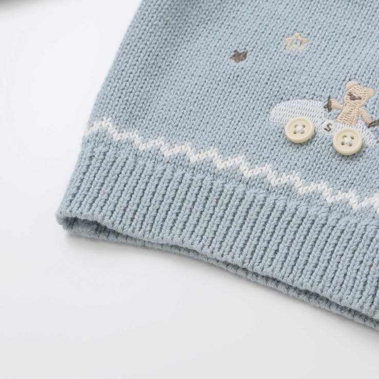 恐竜アニマルのりもの刺しゅう配色ニットカーディガンベビー(70~80cm) | SLAP SLIP | 詳細画像14 