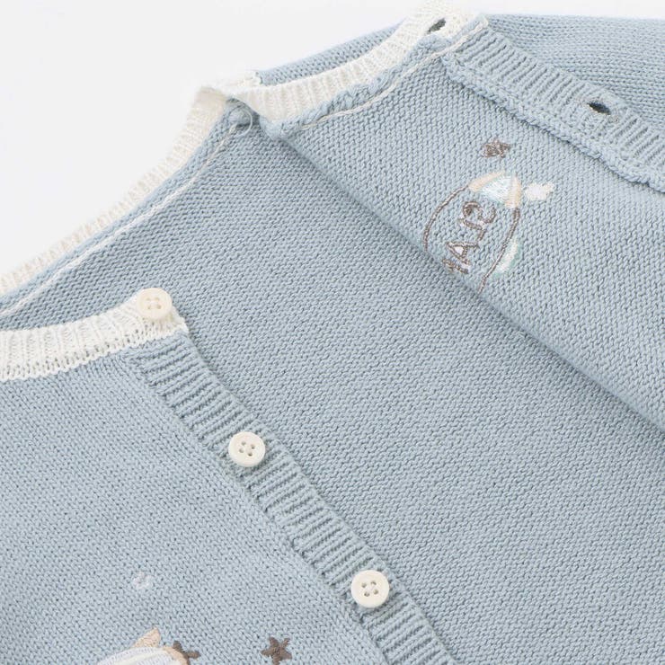 恐竜アニマルのりもの刺しゅう配色ニットカーディガンベビー(70~80cm) | SLAP SLIP | 詳細画像17 