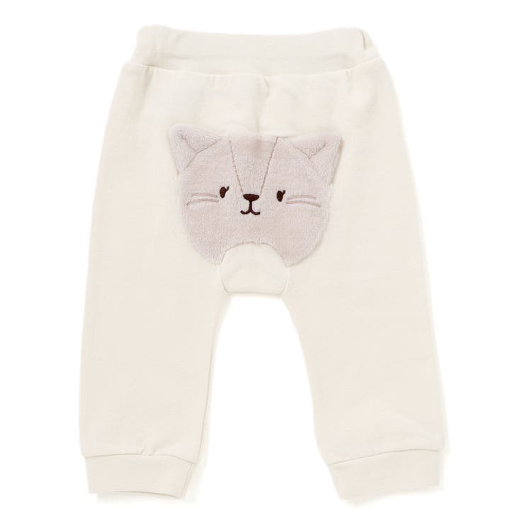 オフホワイト(ネコ) | アニマルウサギクマネコおしりパッチパンツベビー(70~80cm) | SLAP SLIP