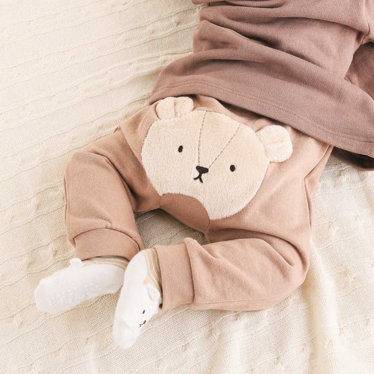 ブラウン(クマ) | アニマルウサギクマネコおしりパッチパンツベビー(70~80cm) | SLAP SLIP