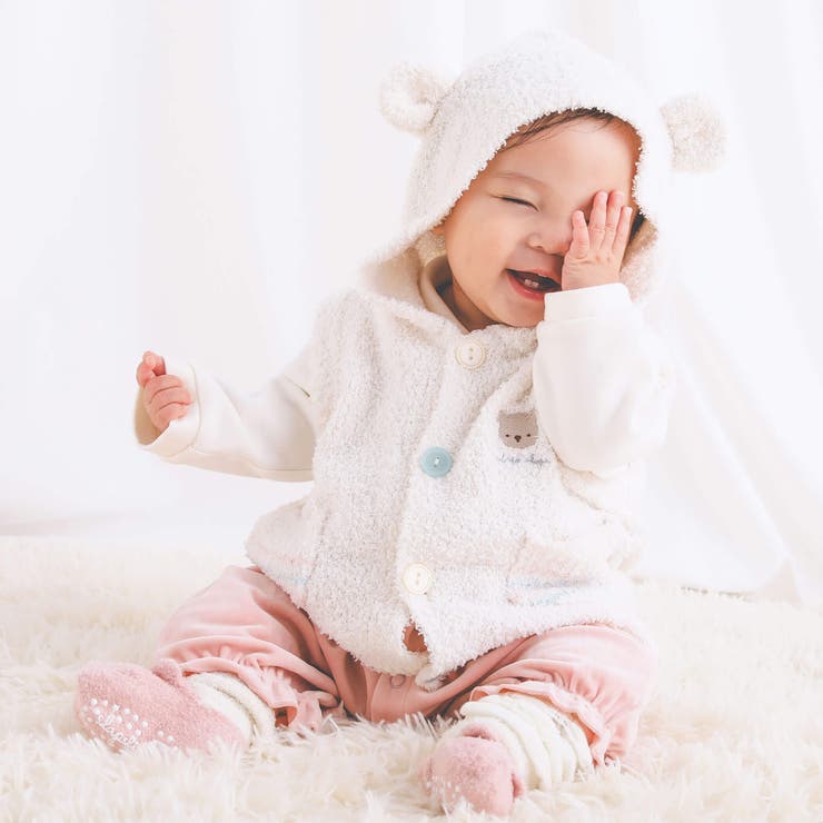 クマ耳付フードブークレニットベストベビー(70~80cm) | SLAP SLIP | 詳細画像4 