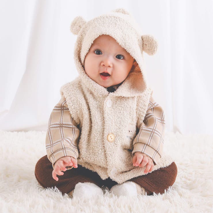 クマ耳付フードブークレニットベストベビー(70~80cm) | SLAP SLIP | 詳細画像6 