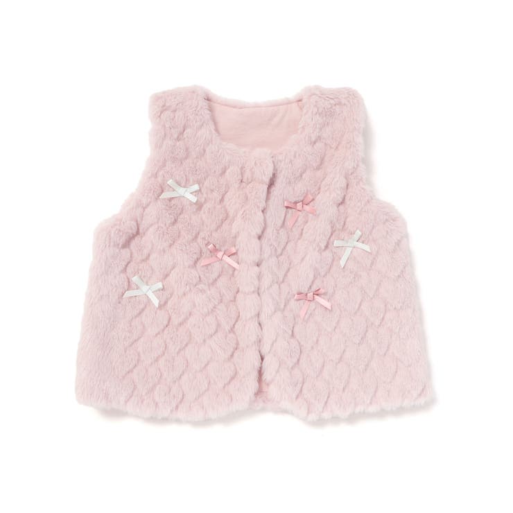 【お揃い】リボンいっぱいハート柄ファーベストベビー(70~80cm) | SLAP SLIP | 詳細画像14