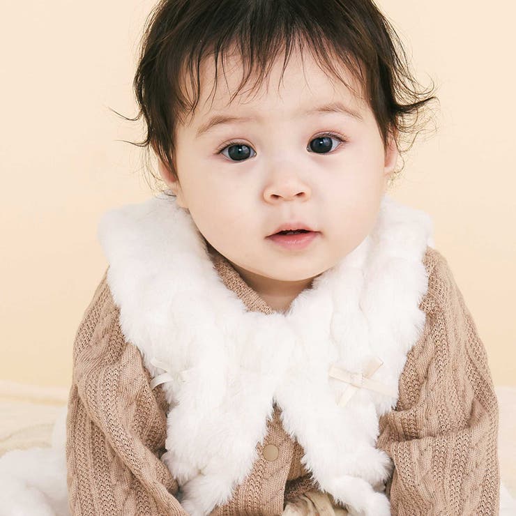 【お揃い】リボンいっぱいハート柄ファーベストベビー(70~80cm) | SLAP SLIP | 詳細画像3