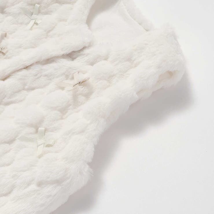 【お揃い】リボンいっぱいハート柄ファーベストベビー(70~80cm) | SLAP SLIP | 詳細画像7