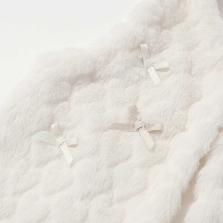 【お揃い】リボンいっぱいハート柄ファーベストベビー(70~80cm) | SLAP SLIP | 詳細画像8