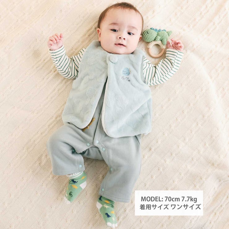 【お揃い】アニマルクマウサギネコ恐竜ポコポコボアベストベビー(70~80cm) | SLAP SLIP | 詳細画像3 