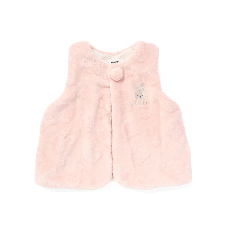 ピンク(ウサギ) | 【お揃い】アニマルクマウサギネコ恐竜ポコポコボアベストベビー(70~80cm) | SLAP SLIP