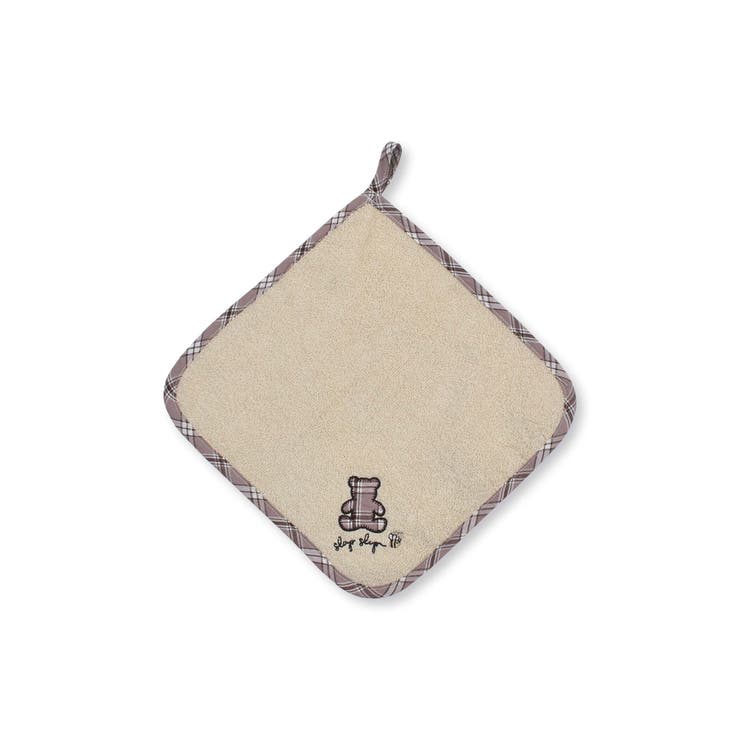 ベージュ | 柄ナレ 刺繍 縁取り パイル ハンカチ | SLAP SLIP