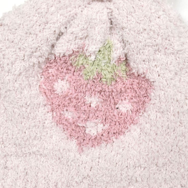 ボンボン付きクマイチゴ柄ブークレニット帽ベビー(44~48cm) | SLAP SLIP | 詳細画像12 