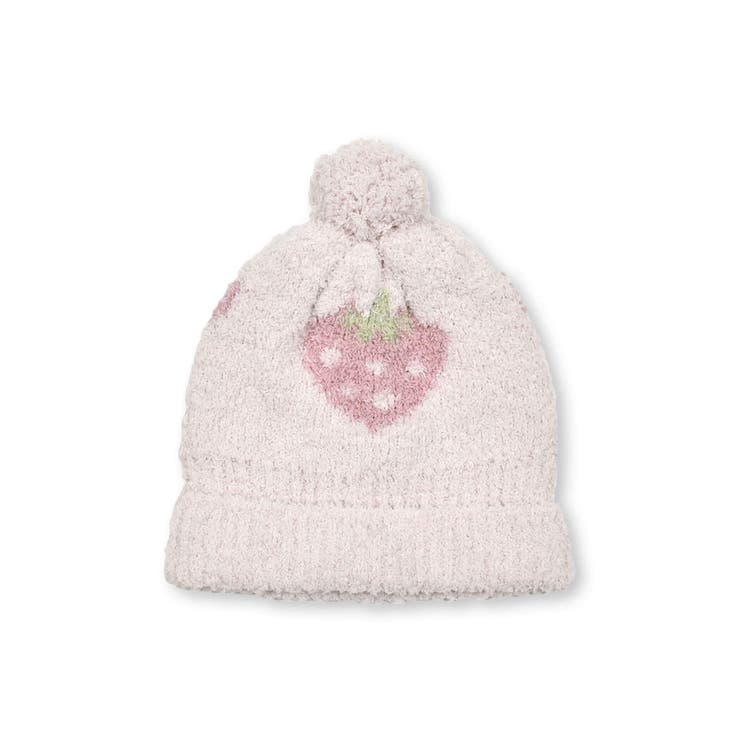 ボンボン付きクマイチゴ柄ブークレニット帽ベビー(44~48cm) | SLAP SLIP | 詳細画像9 