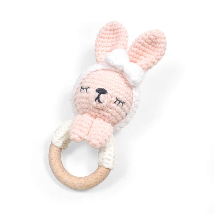 ピンク(ウサギ) | ヒツジウサギ恐竜クマアニマルモチーフ歯がためベビー | SLAP SLIP