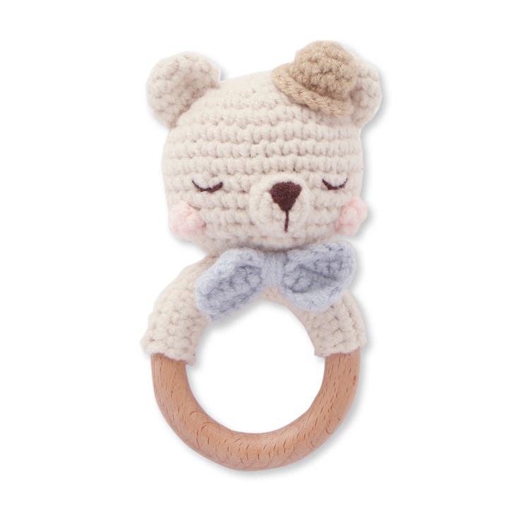 ベージュ(クマ) | クマウサギひよこクルマモチーフかぎ編み歯がためベビー | SLAP SLIP